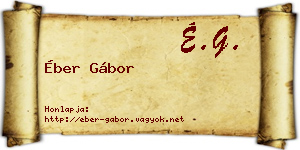 Éber Gábor névjegykártya